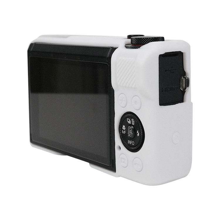 For Canon PowerShot G7 X Mark III / G7X3 Soft Silicone Protective Case with Lens Cover(White) by buy2fix