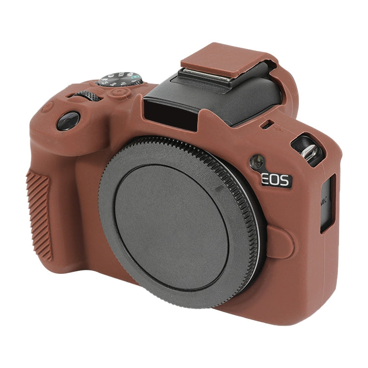 For Canon EOS R50 Soft Silicone Protective Case(Coffee) by buy2fix