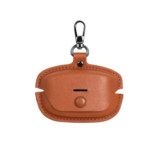 For Sony WF-1000XM4 Leather TWS Earphone Protective Case with Hook(Light Brown) - Other Earphone Case by buy2fix | Online Shopping UK | buy2fix