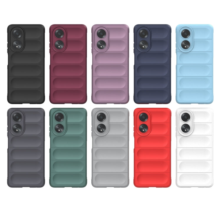 For OPPO A58 4G Global Magic Shield TPU + Flannel Phone Case(Dark Grey) - OPPO Cases by buy2fix | Online Shopping UK | buy2fix