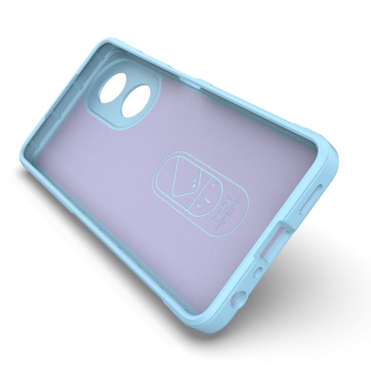 For OPPO A58 4G Global Magic Shield TPU + Flannel Phone Case(Dark Grey) - OPPO Cases by buy2fix | Online Shopping UK | buy2fix