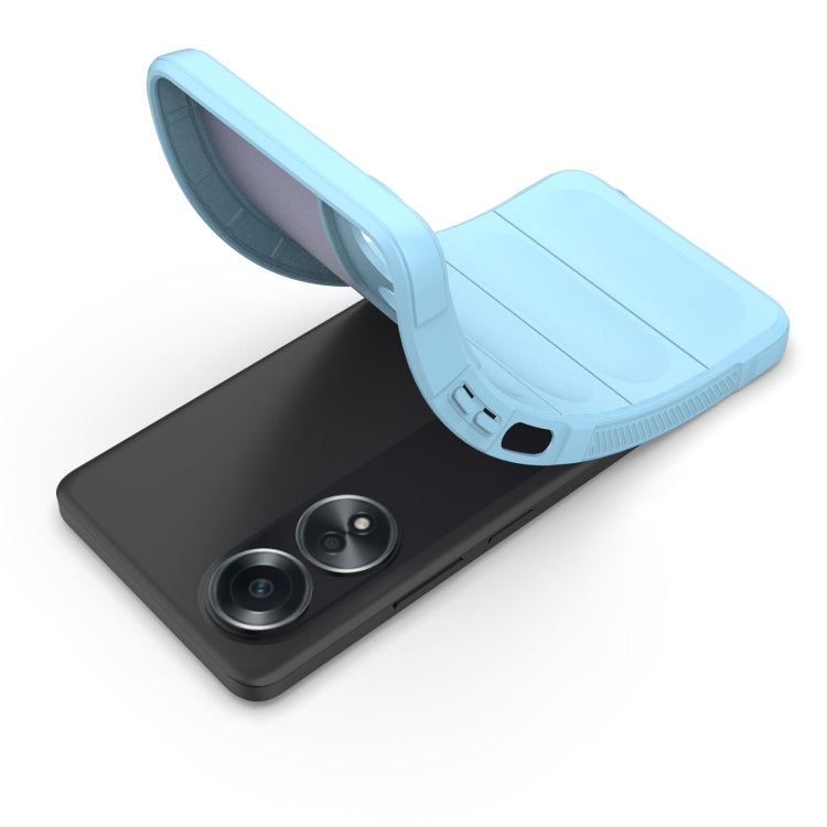 For OPPO A58 4G Global Magic Shield TPU + Flannel Phone Case(Dark Grey) - OPPO Cases by buy2fix | Online Shopping UK | buy2fix