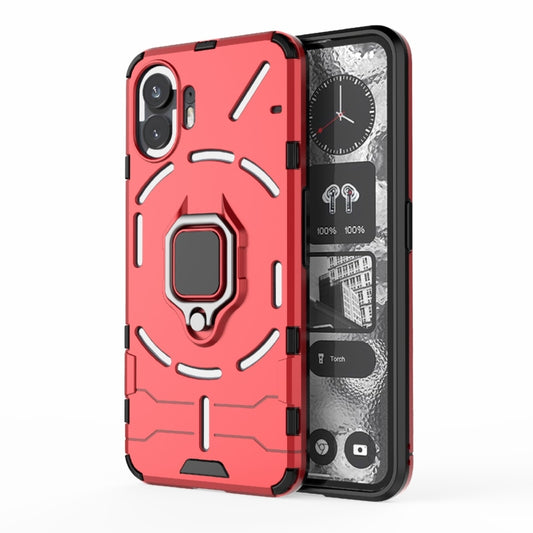 For Nothing Phone 2 Shockproof PC + TPU Holder Phone Case(Red) - Nothing Cases by buy2fix | Online Shopping UK | buy2fix