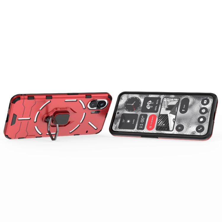 For Nothing Phone 2 Shockproof PC + TPU Holder Phone Case(Red) - Nothing Cases by buy2fix | Online Shopping UK | buy2fix