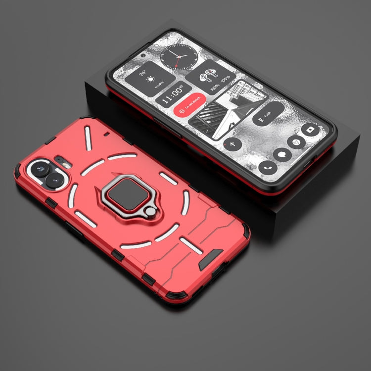 For Nothing Phone 2 Shockproof PC + TPU Holder Phone Case(Red) - Nothing Cases by buy2fix | Online Shopping UK | buy2fix