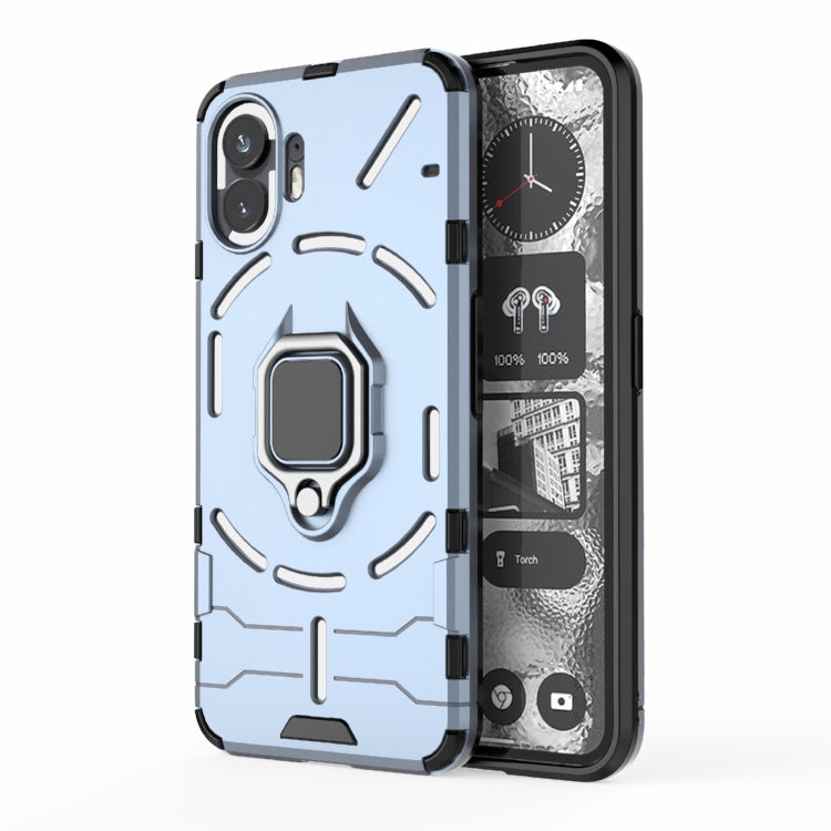 For Nothing Phone 2 Shockproof PC + TPU Holder Phone Case(Navy Blue) - Nothing Cases by buy2fix | Online Shopping UK | buy2fix