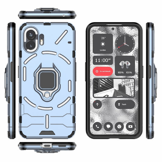 For Nothing Phone 2 Shockproof PC + TPU Holder Phone Case(Navy Blue) - Nothing Cases by buy2fix | Online Shopping UK | buy2fix