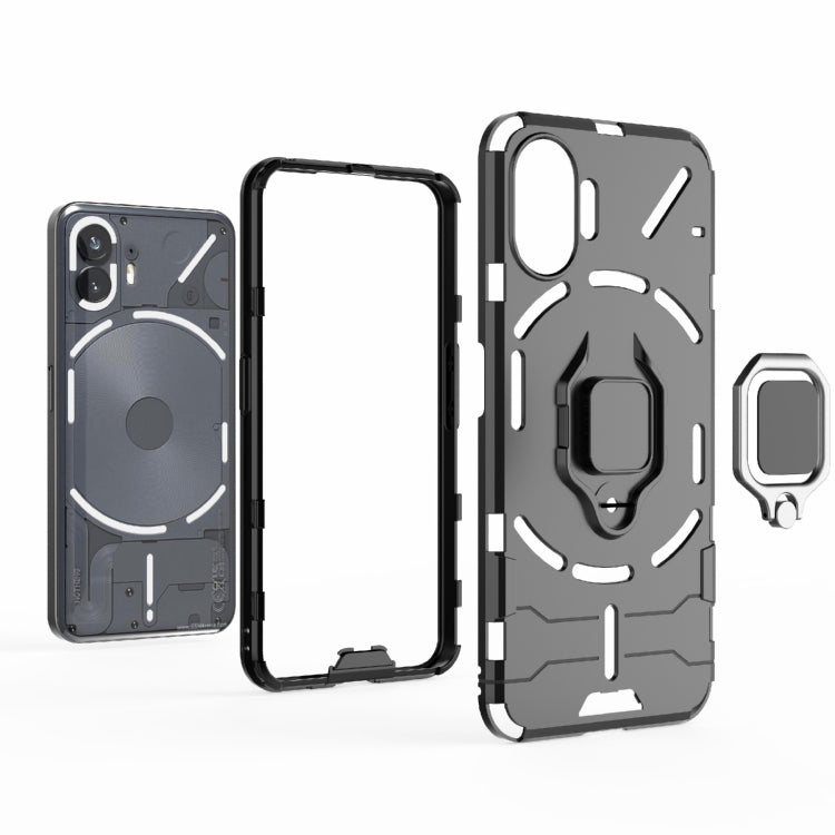For Nothing Phone 2 Shockproof PC + TPU Holder Phone Case(Navy Blue) - Nothing Cases by buy2fix | Online Shopping UK | buy2fix