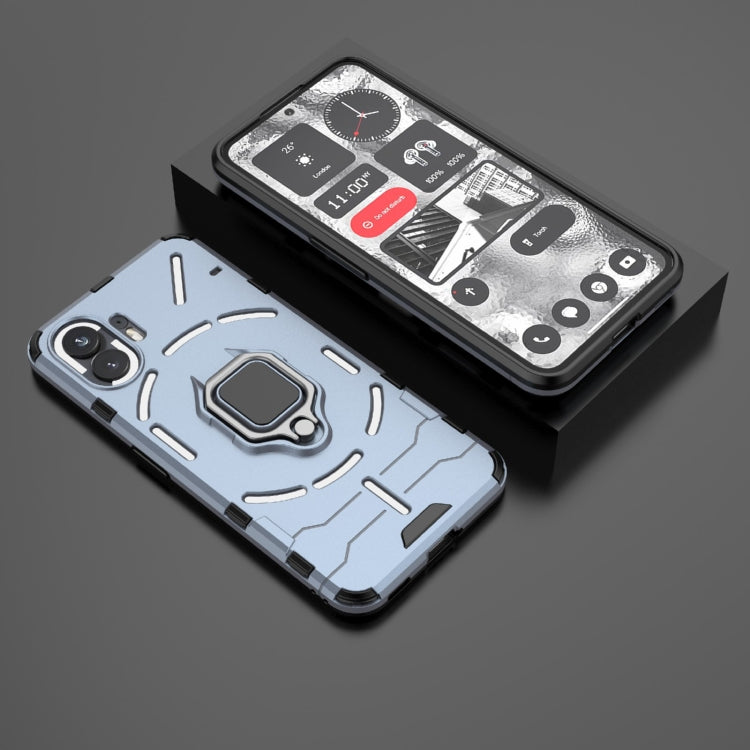 For Nothing Phone 2 Shockproof PC + TPU Holder Phone Case(Navy Blue) - Nothing Cases by buy2fix | Online Shopping UK | buy2fix