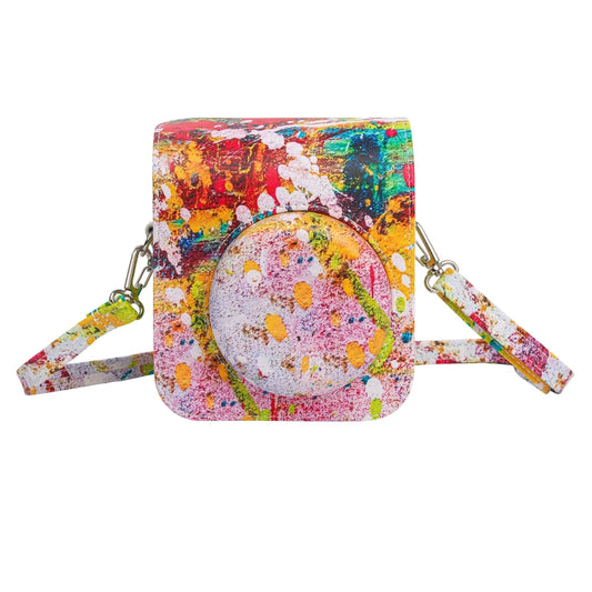 For FUJIFILM instax mini 12 Painted Full Body Leather Case Camera Bag with Strap(Abstract Painting) by buy2fix