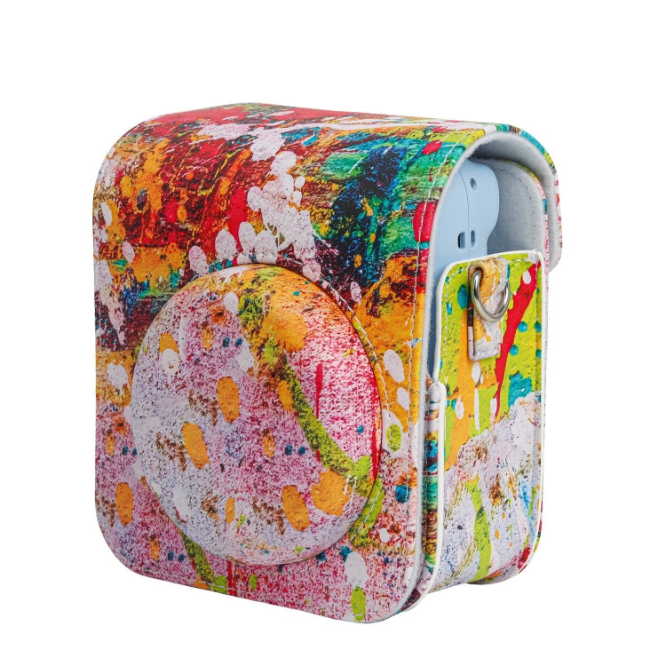 For FUJIFILM instax mini 12 Painted Full Body Leather Case Camera Bag with Strap(Abstract Painting) by buy2fix