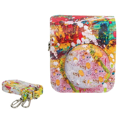 For FUJIFILM instax mini 12 Painted Full Body Leather Case Camera Bag with Strap(Abstract Painting) by buy2fix