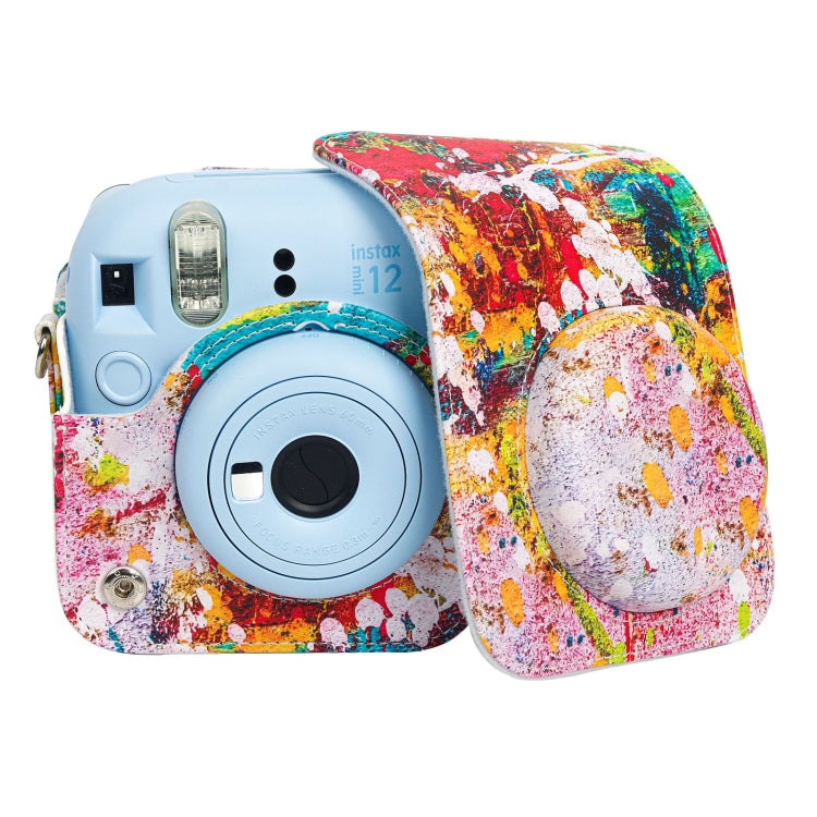 For FUJIFILM instax mini 12 Painted Full Body Leather Case Camera Bag with Strap(Abstract Painting) by buy2fix