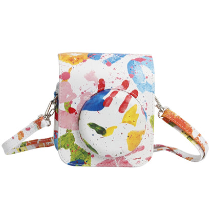 For FUJIFILM instax mini 12 Painted Full Body Leather Case Camera Bag with Strap(Watercolor Palm) by buy2fix