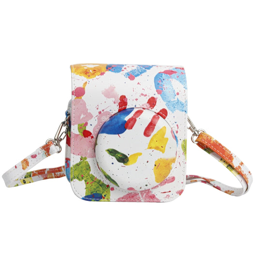 For FUJIFILM instax mini 12 Painted Full Body Leather Case Camera Bag with Strap(Watercolor Palm) by buy2fix