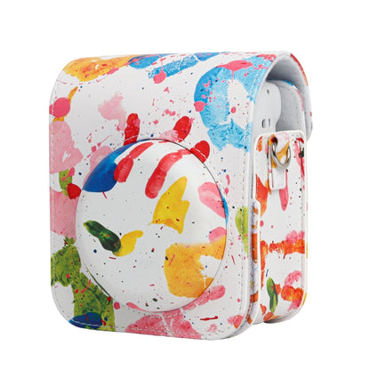 For FUJIFILM instax mini 12 Painted Full Body Leather Case Camera Bag with Strap(Watercolor Palm) by buy2fix