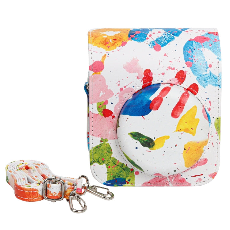 For FUJIFILM instax mini 12 Painted Full Body Leather Case Camera Bag with Strap(Watercolor Palm) by buy2fix