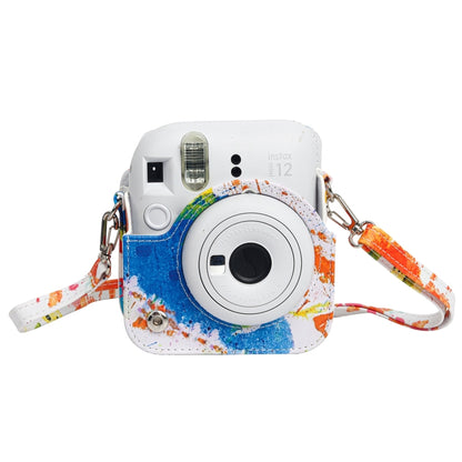 For FUJIFILM instax mini 12 Painted Full Body Leather Case Camera Bag with Strap(Watercolor Palm) by buy2fix