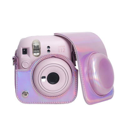 For FUJIFILM instax mini 12 Laser Full Body Leather Case Camera Bag with Strap(Pink) by buy2fix