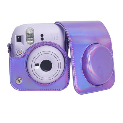 For FUJIFILM instax mini 12 Laser Full Body Leather Case Camera Bag with Strap(Purple) by buy2fix