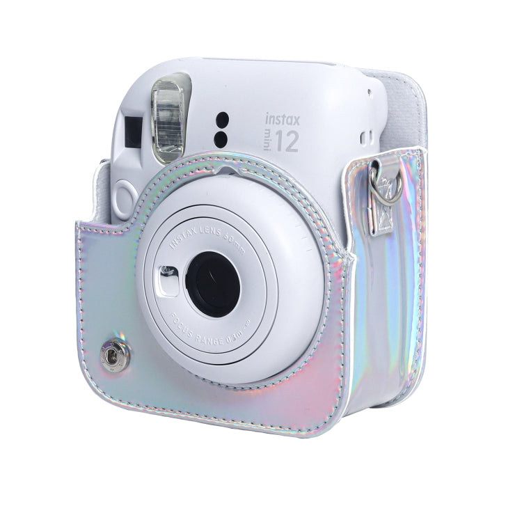 For FUJIFILM instax mini 12 Laser Full Body Leather Case Camera Bag with Strap(Silver) by buy2fix