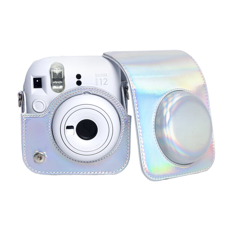 For FUJIFILM instax mini 12 Laser Full Body Leather Case Camera Bag with Strap(Silver) by buy2fix
