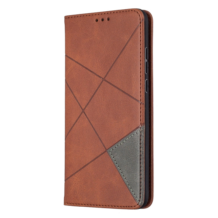 For Huawei Honor 9X Lite Rhombus Texture Horizontal Flip Magnetic Leather Case with Holder & Card Slots & Wallet(Brown) by buy2fix
