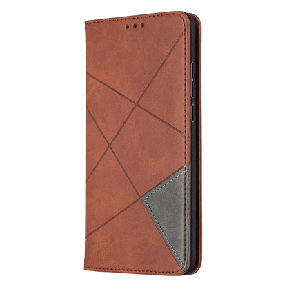 For Huawei Honor 9X Lite Rhombus Texture Horizontal Flip Magnetic Leather Case with Holder & Card Slots & Wallet(Brown) by buy2fix
