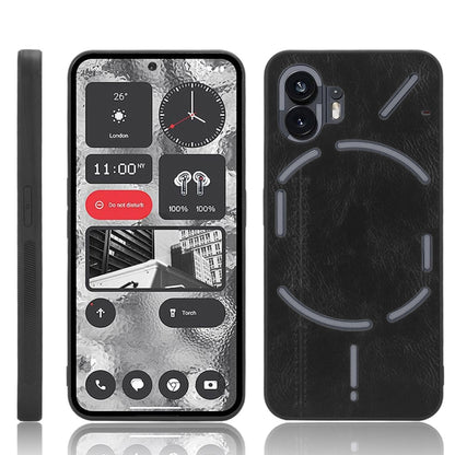 For Nothing Phone 2 Cow Pattern Sewing Back Cover Phone Case(Black) - Nothing Cases by buy2fix | Online Shopping UK | buy2fix