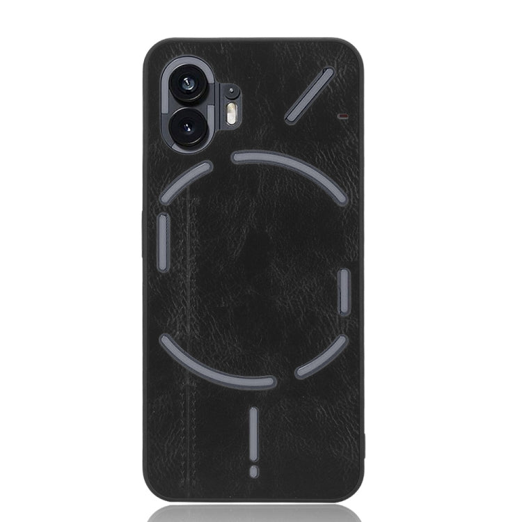 For Nothing Phone 2 Cow Pattern Sewing Back Cover Phone Case(Black) - Nothing Cases by buy2fix | Online Shopping UK | buy2fix