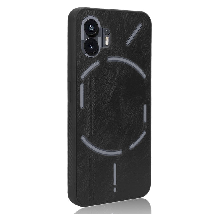 For Nothing Phone 2 Cow Pattern Sewing Back Cover Phone Case(Black) - Nothing Cases by buy2fix | Online Shopping UK | buy2fix