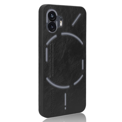 For Nothing Phone 2 Cow Pattern Sewing Back Cover Phone Case(Black) - Nothing Cases by buy2fix | Online Shopping UK | buy2fix