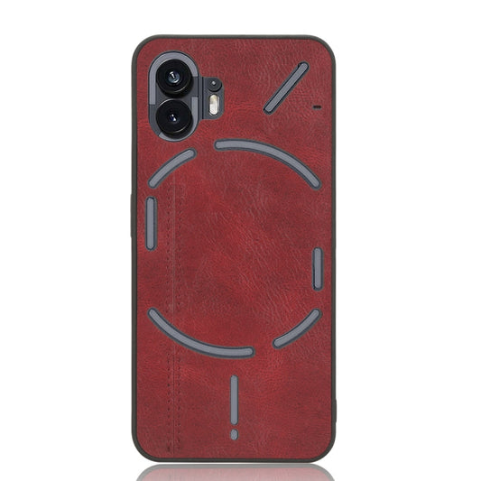 For Nothing Phone 2 Cow Pattern Sewing Back Cover Phone Case(Red) - Nothing Cases by buy2fix | Online Shopping UK | buy2fix