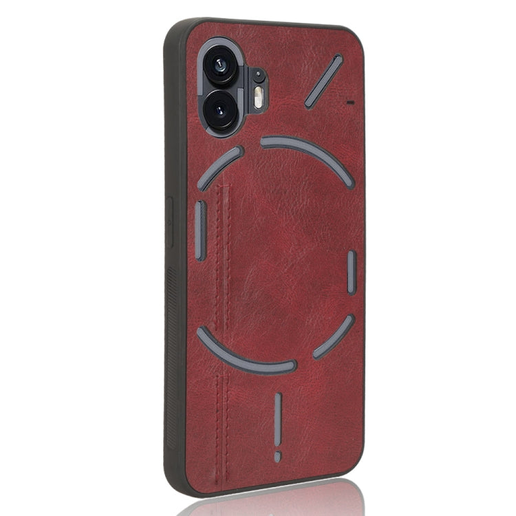 For Nothing Phone 2 Cow Pattern Sewing Back Cover Phone Case(Red) - Nothing Cases by buy2fix | Online Shopping UK | buy2fix