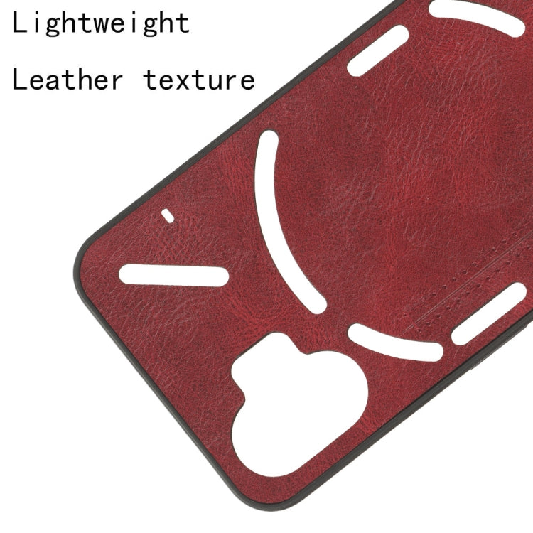 For Nothing Phone 2 Cow Pattern Sewing Back Cover Phone Case(Red) - Nothing Cases by buy2fix | Online Shopping UK | buy2fix