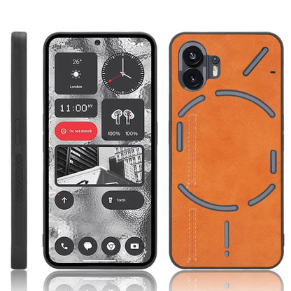 For Nothing Phone 2 Cow Pattern Sewing Back Cover Phone Case(Yellow) - Nothing Cases by buy2fix | Online Shopping UK | buy2fix