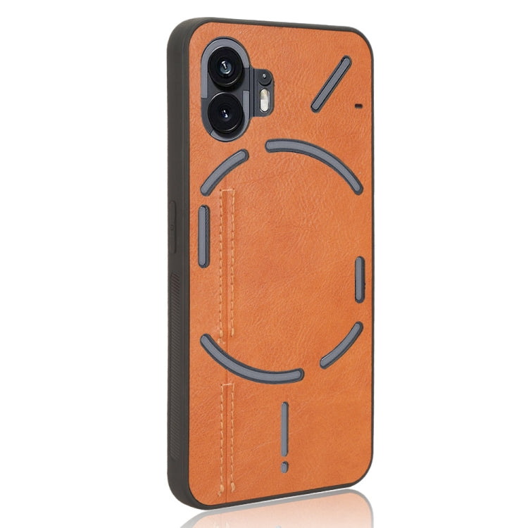 For Nothing Phone 2 Cow Pattern Sewing Back Cover Phone Case(Yellow) - Nothing Cases by buy2fix | Online Shopping UK | buy2fix