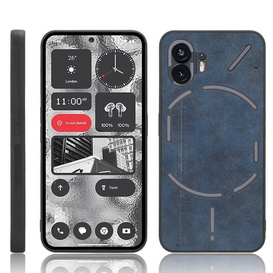 For Nothing Phone 2 Cow Pattern Sewing Back Cover Phone Case(Blue) - Nothing Cases by buy2fix | Online Shopping UK | buy2fix