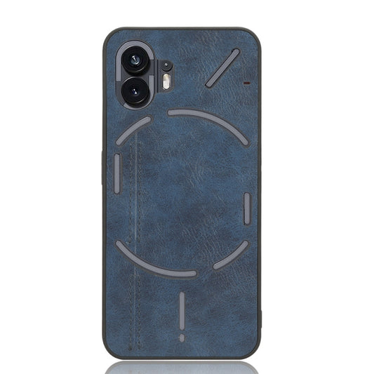 For Nothing Phone 2 Cow Pattern Sewing Back Cover Phone Case(Blue) - Nothing Cases by buy2fix | Online Shopping UK | buy2fix