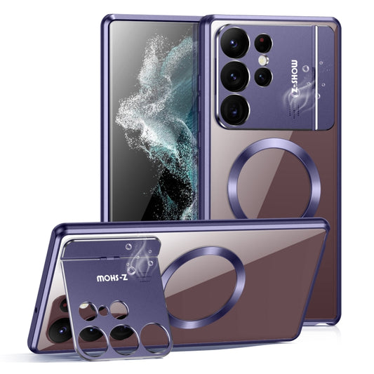 For Samsung Galaxy S22 Ultra 5G Aromatherapy Holder Single-sided MagSafe Magnetic Phone Case(Purple) - Galaxy S22 Ultra 5G Cases by buy2fix | Online Shopping UK | buy2fix