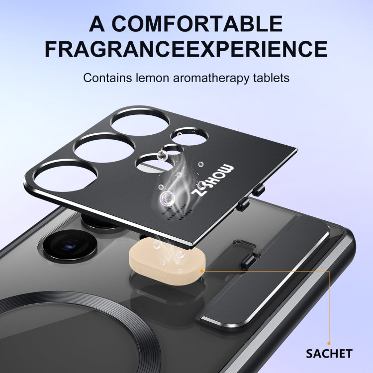 For Samsung Galaxy S22 Ultra 5G Aromatherapy Holder Single-sided MagSafe Magnetic Phone Case(Purple) - Galaxy S22 Ultra 5G Cases by buy2fix | Online Shopping UK | buy2fix