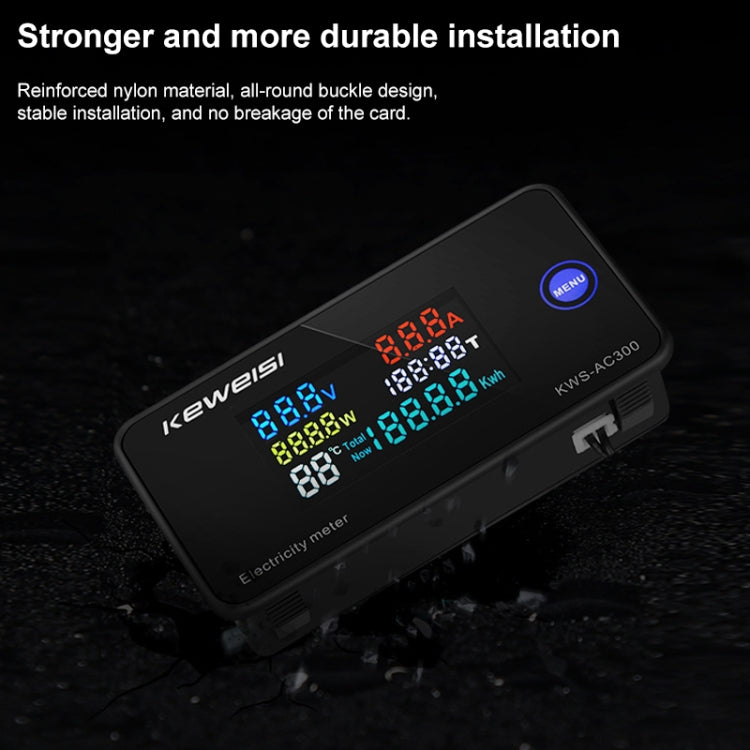 KWS-AC300-20A 50-300V AC Digital Current Voltmeter(Black) - Current & Voltage Tester by buy2fix | Online Shopping UK | buy2fix