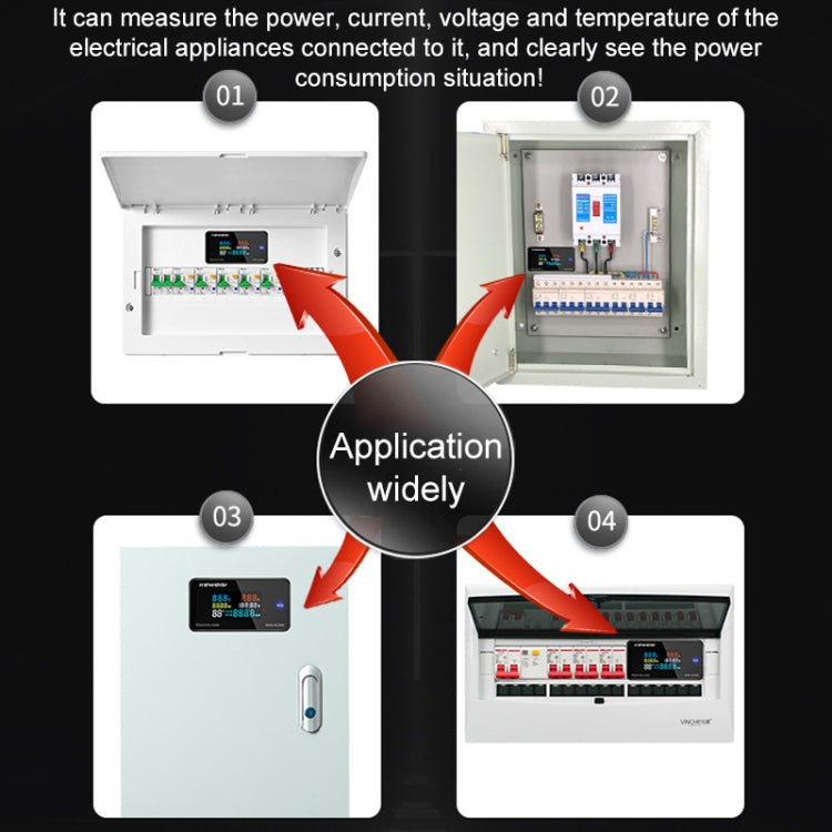 KWS-AC300-100A 50-300V AC Digital Current Voltmeter with Closed Transformer(Black) by buy2fix