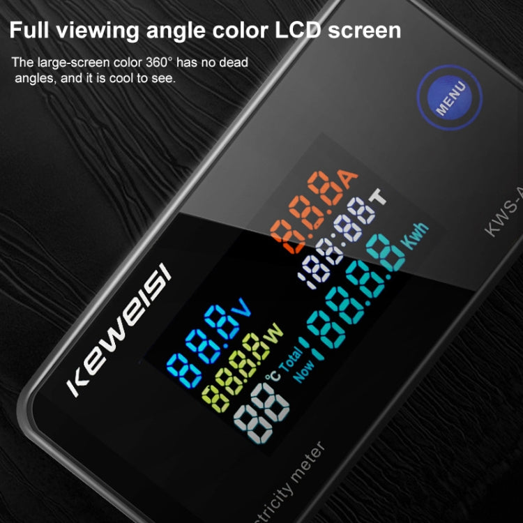 KWS-AC300-100A 50-300V AC Digital Current Voltmeter with Closed Transformer(Black) by buy2fix