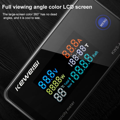 KWS-AC300-100A 50-300V AC Digital Current Voltmeter with Closed Transformer(Black) by buy2fix