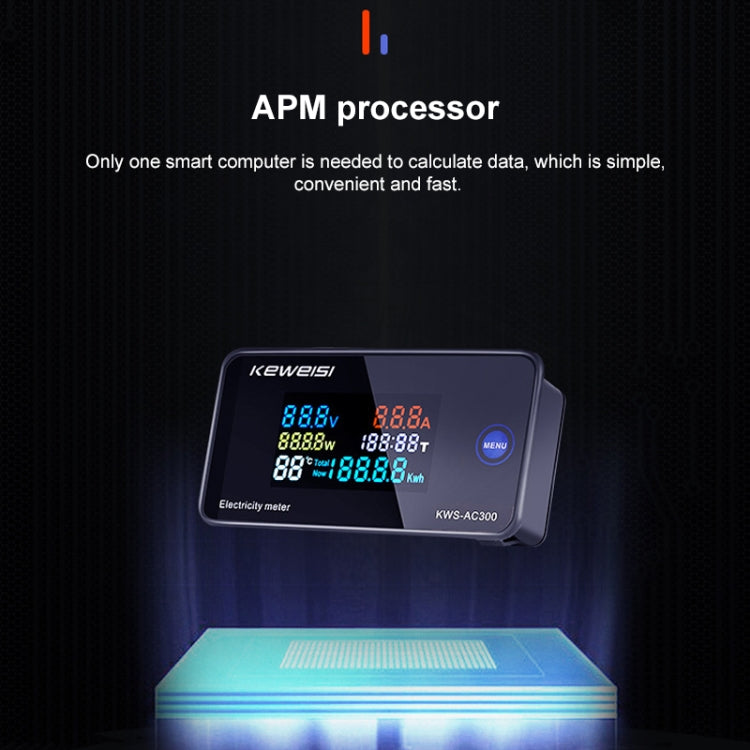 KWS-AC300-100A 50-300V AC Digital Current Voltmeter with Closed Transformer(Black) by buy2fix