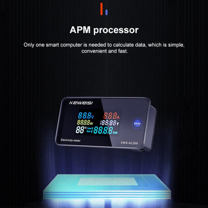 KWS-AC300-100A 50-300V AC Digital Current Voltmeter with Closed Transformer(Black) by buy2fix