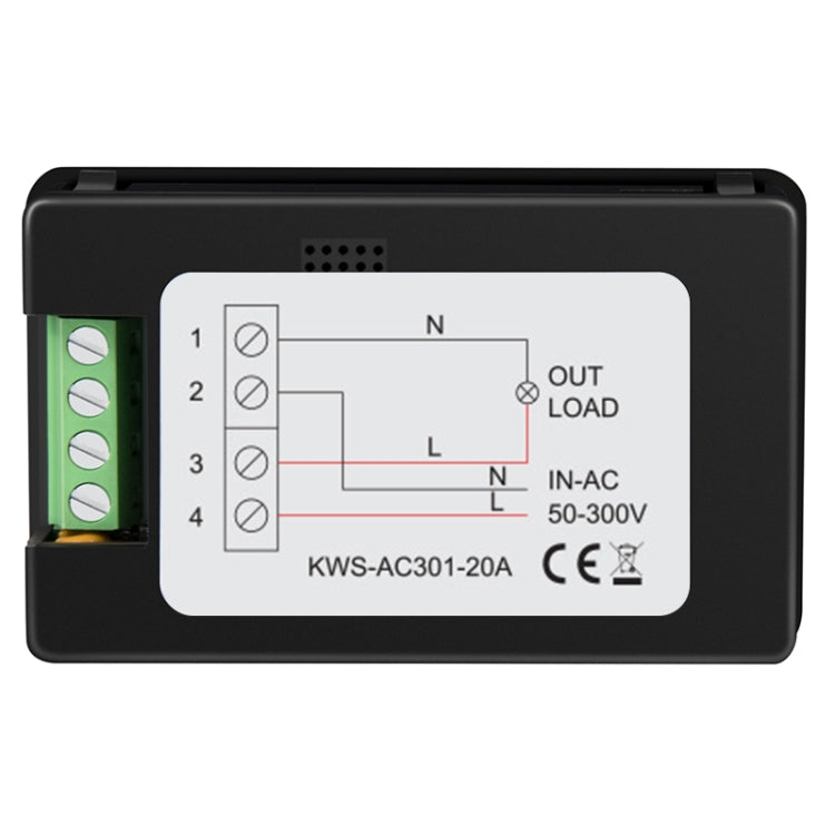 KWS-AC301-20A 50-300V AC Digital Current Voltmeter(Black) by buy2fix