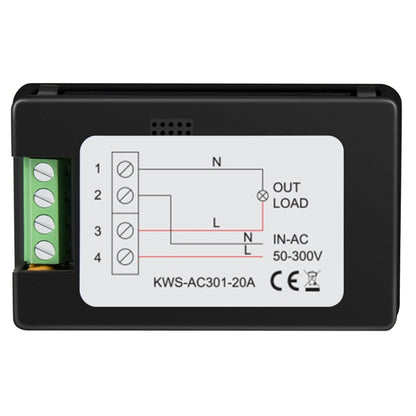 KWS-AC301-20A 50-300V AC Digital Current Voltmeter(Black) by buy2fix