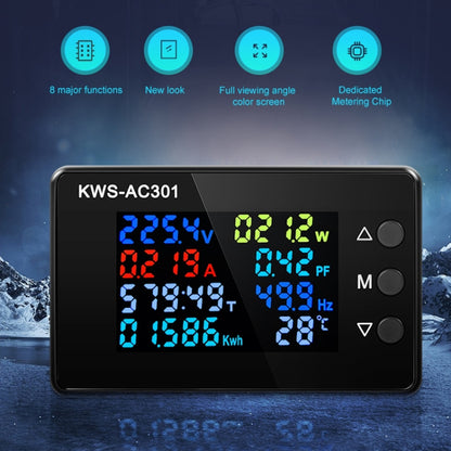 KWS-AC301-20A 50-300V AC Digital Current Voltmeter(Black) by buy2fix